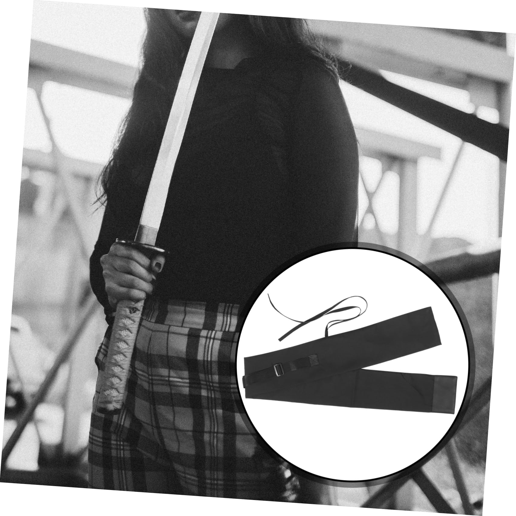 Totority Japanese Sword Storage Bag with Carry Strap Portable Dual Sword Bag for Travel