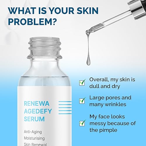 Miniatura 6 de Renewa AgeDefy - Suero de niacinamida al 5% Suero facial ligero e hidratante con ácido hialurónico y antioxidantes Iluminador, suavizante y