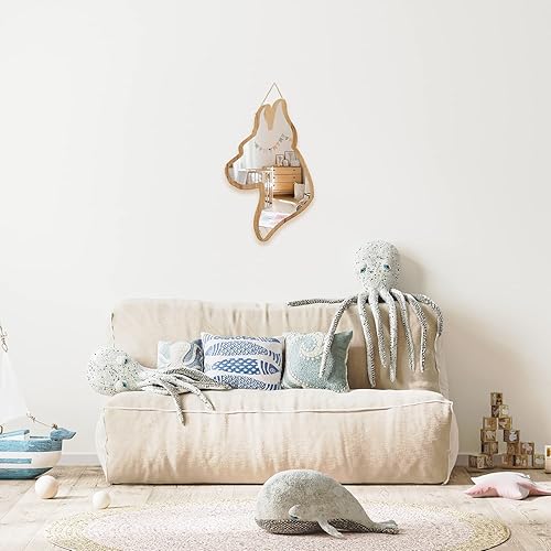 Miniatura 5 de Lindo perro con diseño de madera natural plateada enmarcado acrílico para colgar espejo de pared pegatinas decorativas bebé niños adolescentes