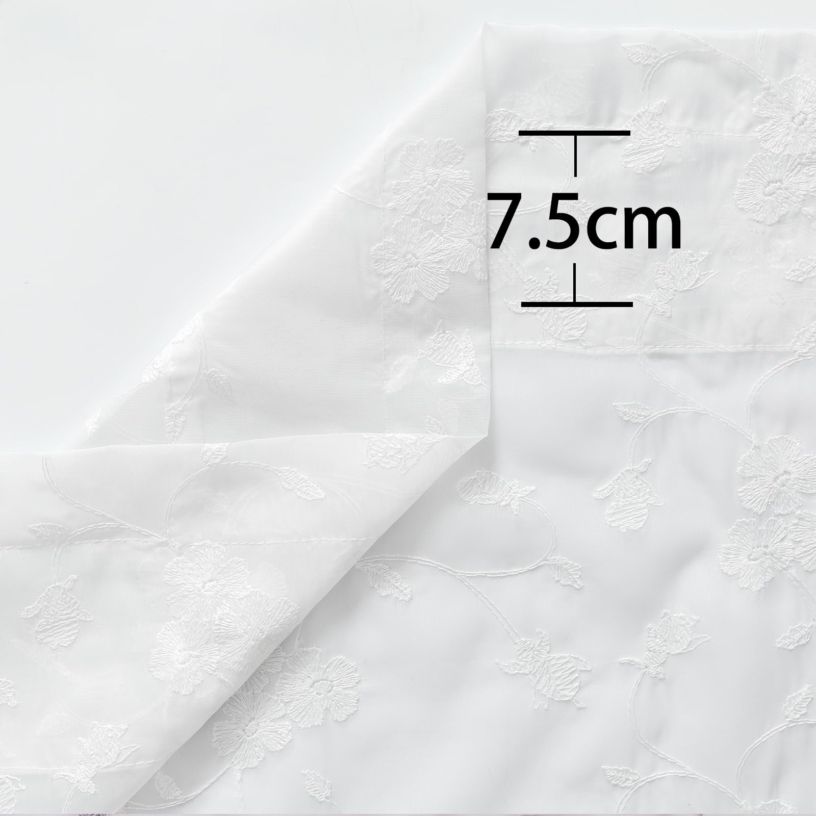 TOPICK Rideau Voilage de Fenetre Draperie Intérieur Blanc 140Lx225Hcm, Draperie Translucides à Passe Tringle, Décoration d'Interieure Moderne pour Salon Chambre Cuisine ​Lot de 2