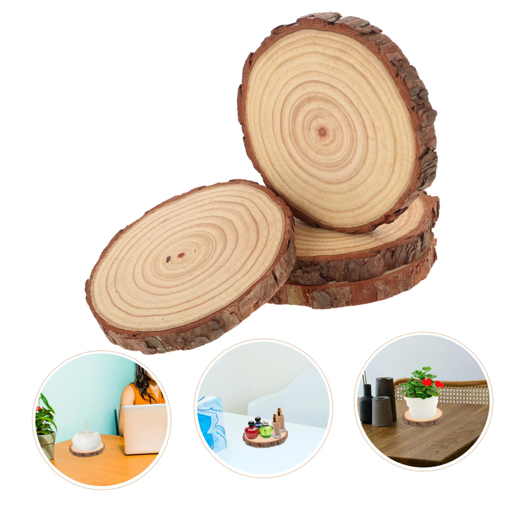 VILLCASE 16stücke Unbearbeitete Holzscheiben Für Handwerk Runde Holzstücke Für Hochzeitsdekoration Und Kreative Bastelprojekte Dicke