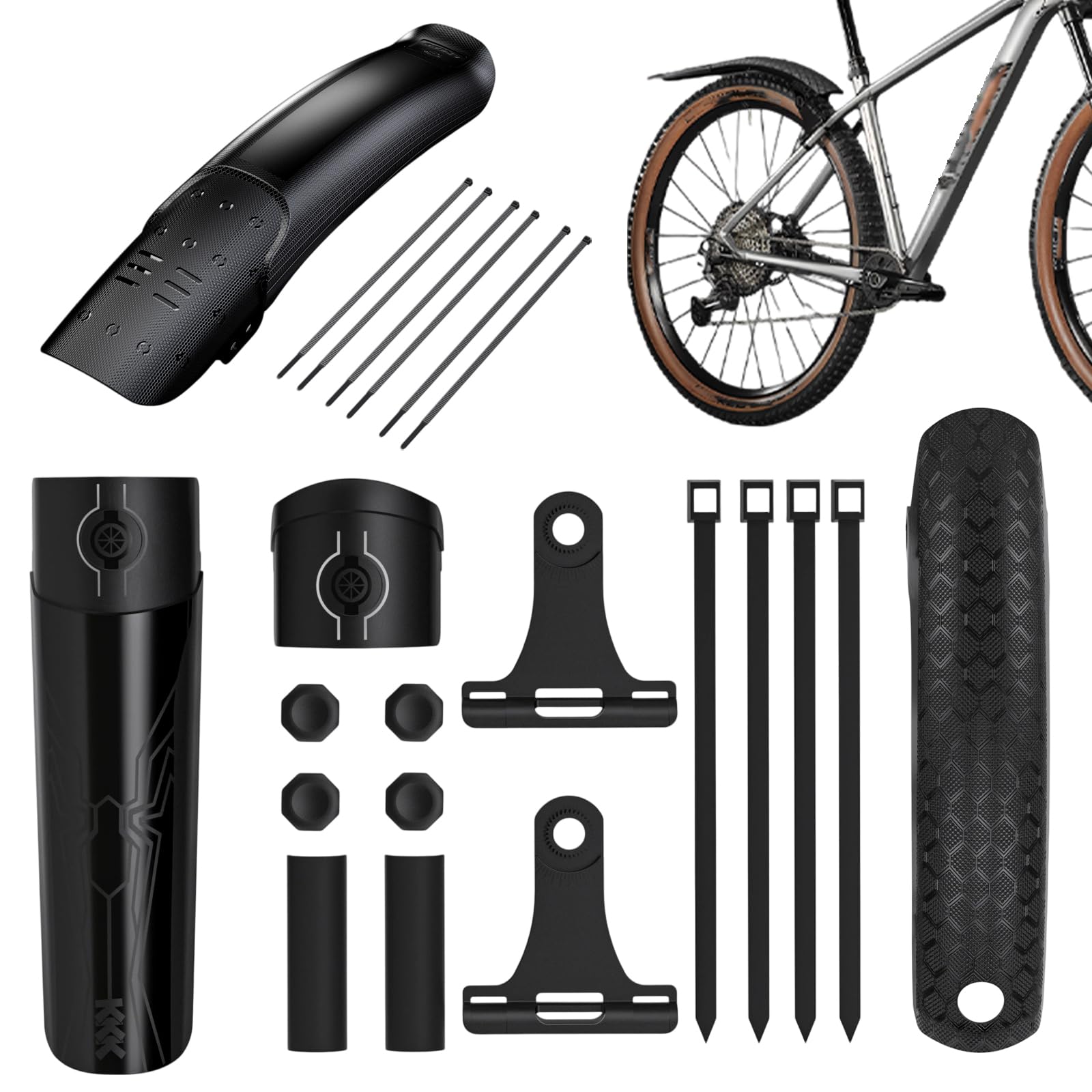Fahrrad Schutzblech Set, Mtb Steckschutzblech, Mountainbike Schutzblech Für 26 Bis 29 Zoll, Universelle Winkelbefestigung Abnehmbares Design Schutzblech Fahrrad Idealer Schutz Vor Schmutz Und Dreck Sport & Freizeit