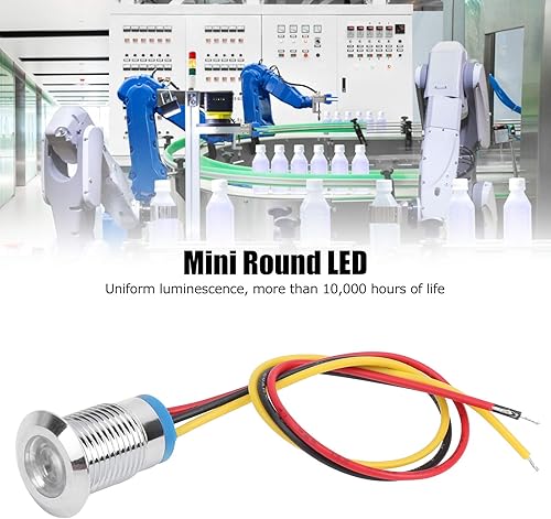 Miniatura 2 de Marhynchus 4 juegos de luces indicadoras LED precableadas redondas LED impermeables 2 colores luz común ánodo electrodo de ánodo 1224 V 0.472 in con