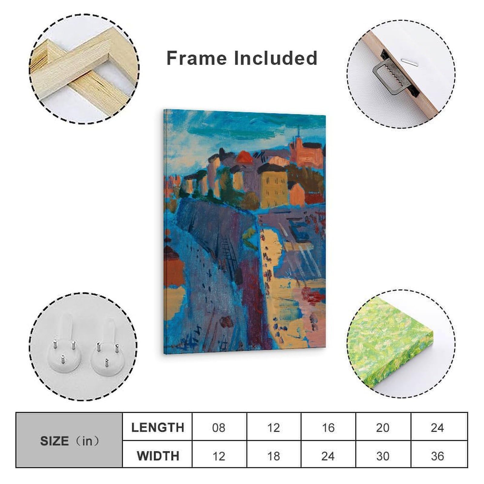 View over Katarinavägen And Stadsgården by Isaac Grünewald​Impresiones en Lienzo Modernas, Cuadros Decorativos Para Habitaciones de Niños o Niñas, Murales Para Salón Y Pinturas Con Motivos Festivos