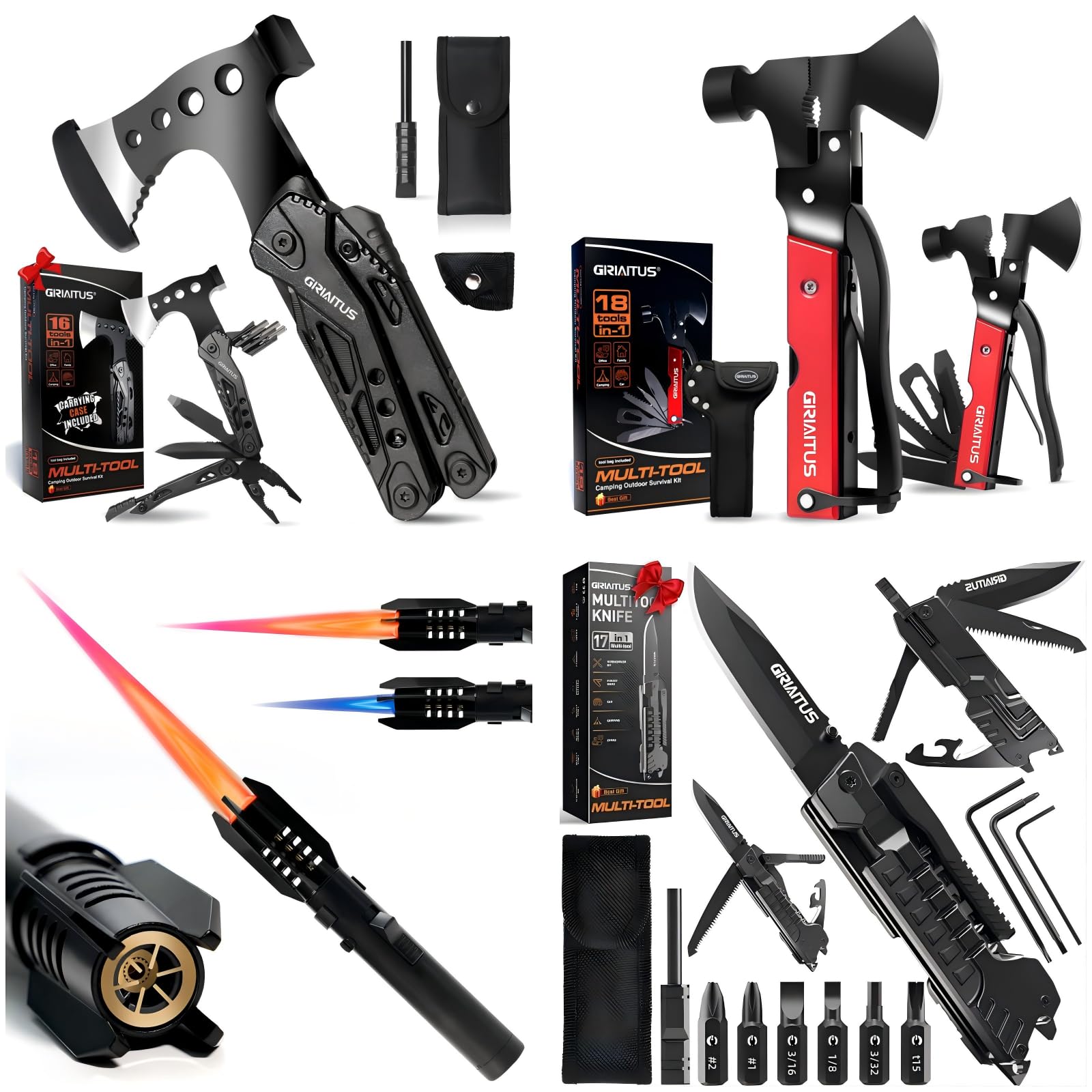 4pcs Camping Multitool Set - Vatertagsgeschenk für Männer & Frauen