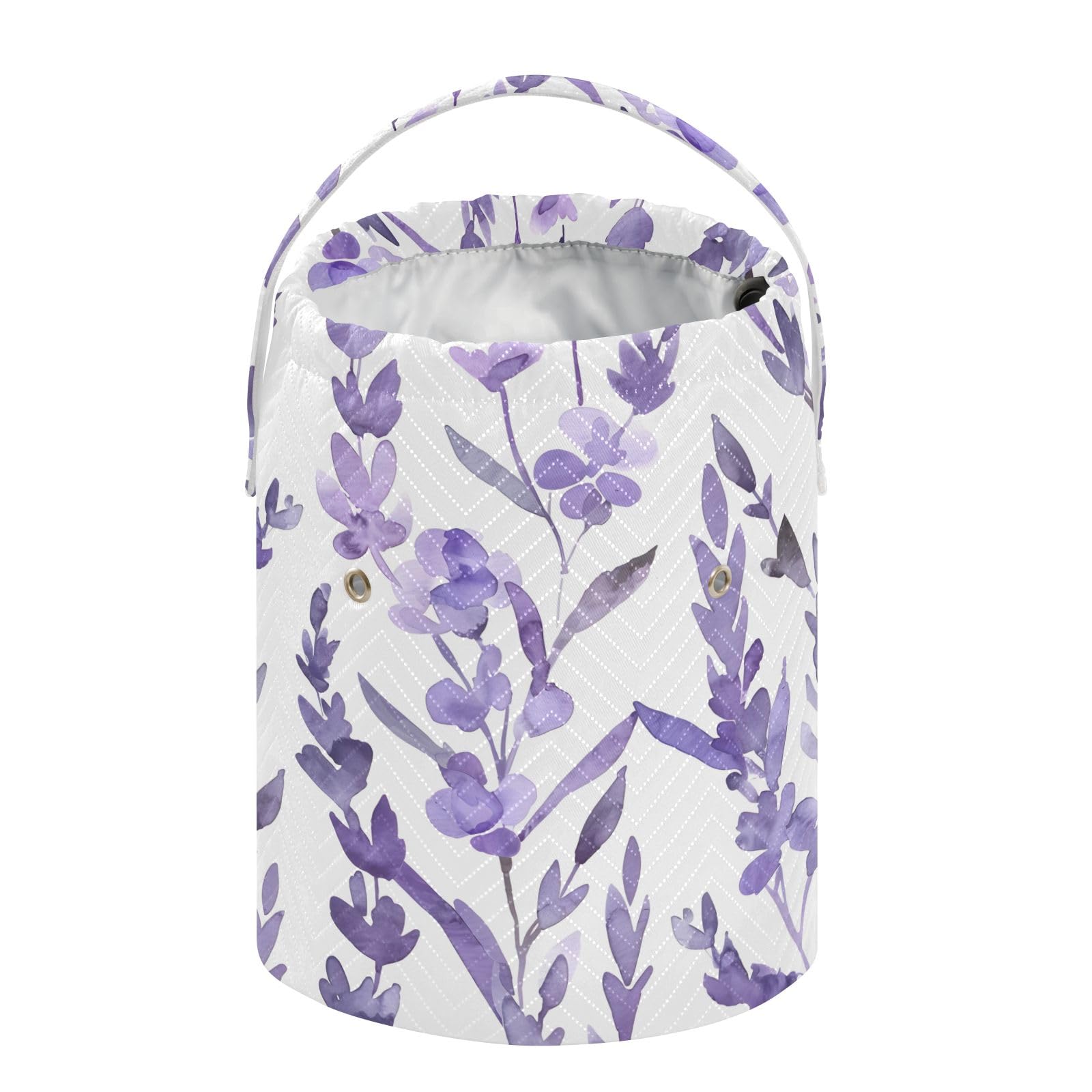 Yarn Storage Bag Small Crochet Bag Knitting Bag Organizer Lavender Watercolor Floral Yarn Bags for Crocheting Basket