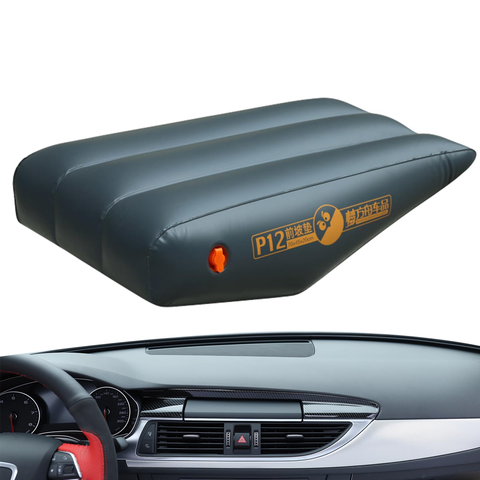 Cuscinetto gonfiabile per pendenza anteriore per auto: materasso ad aria in PVC a prova di perdite per sedile posteriore per auto | Gamba gonfiabile spessa per dormire, viaggiare, campeggio,