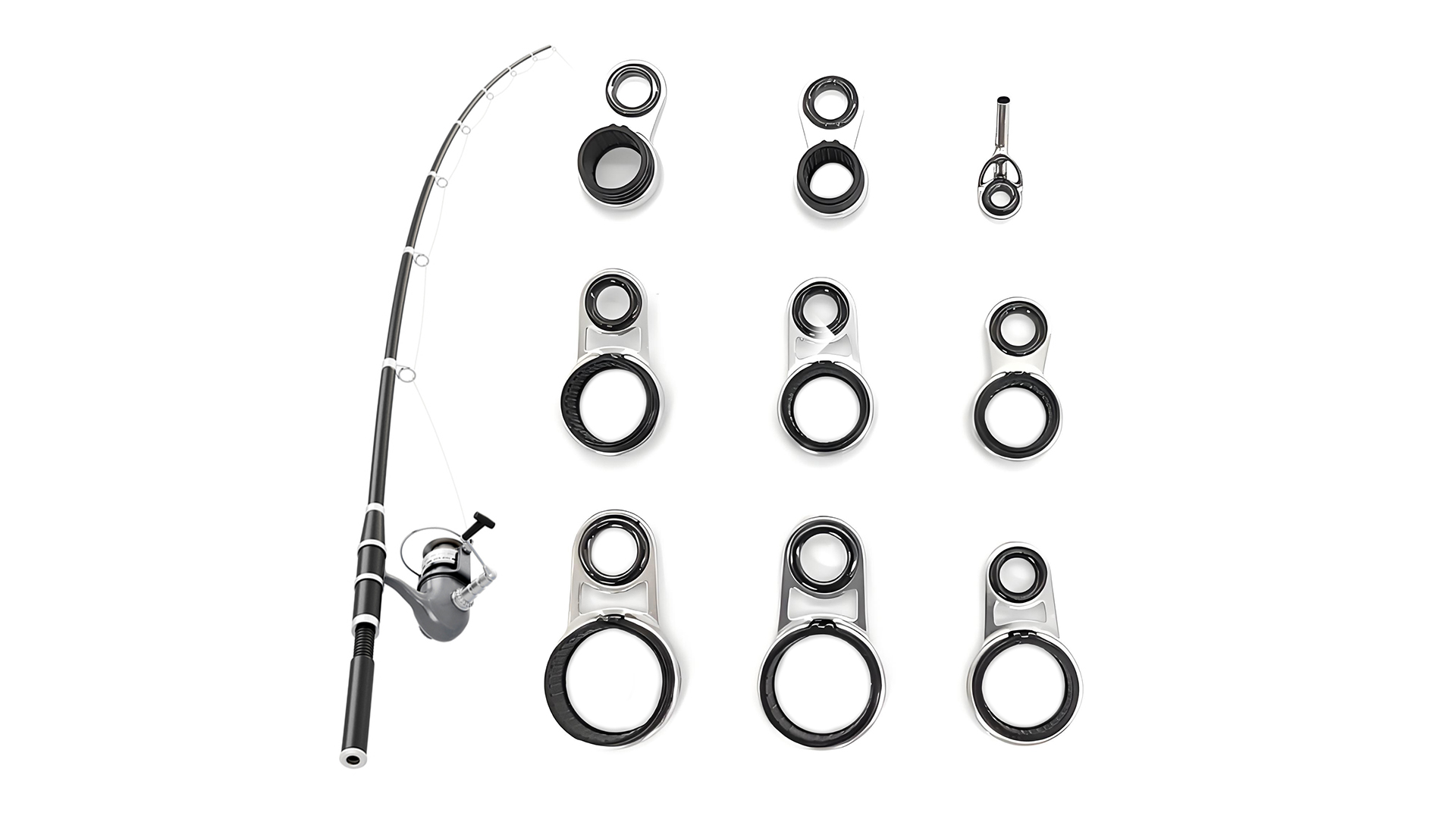 Kit 54 Pezzi Guide Per Canna Da Pesca In Metallo E Ceramica SIC | Anelli Guida Diametri Vari Per Mulinelli Marino E Acqua Dolce