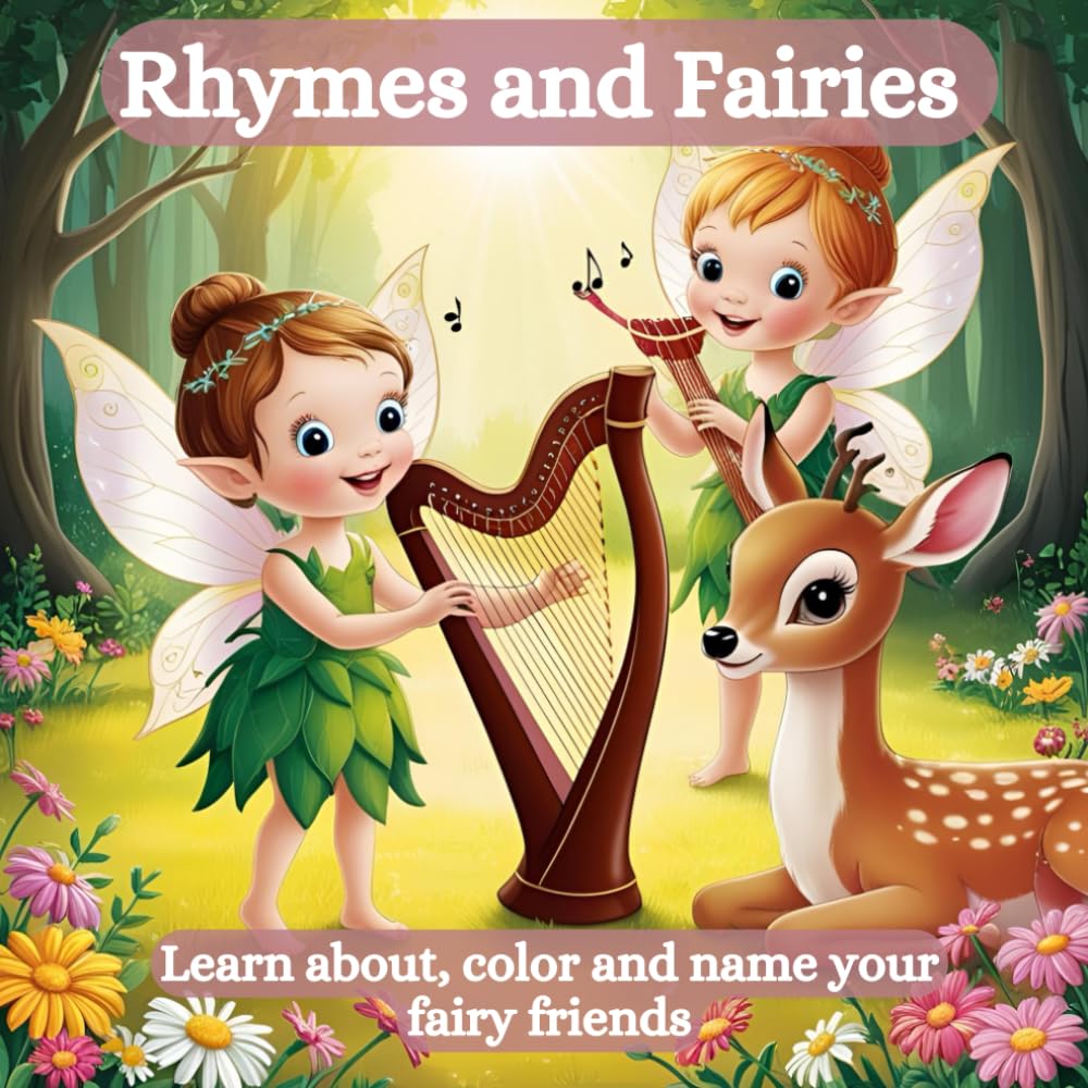 Rhymes and Fairies Coloring Book: Color, name and learn how to rhyme with the fairies