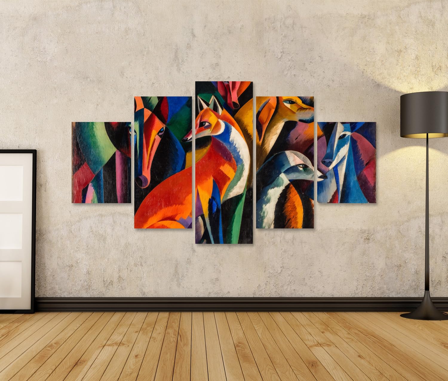 islandburner Bild auf Leinwand Faszinierende Tierformen Kunstdruck Wohnzimmer für Kunstliebhaber - 5-teilig