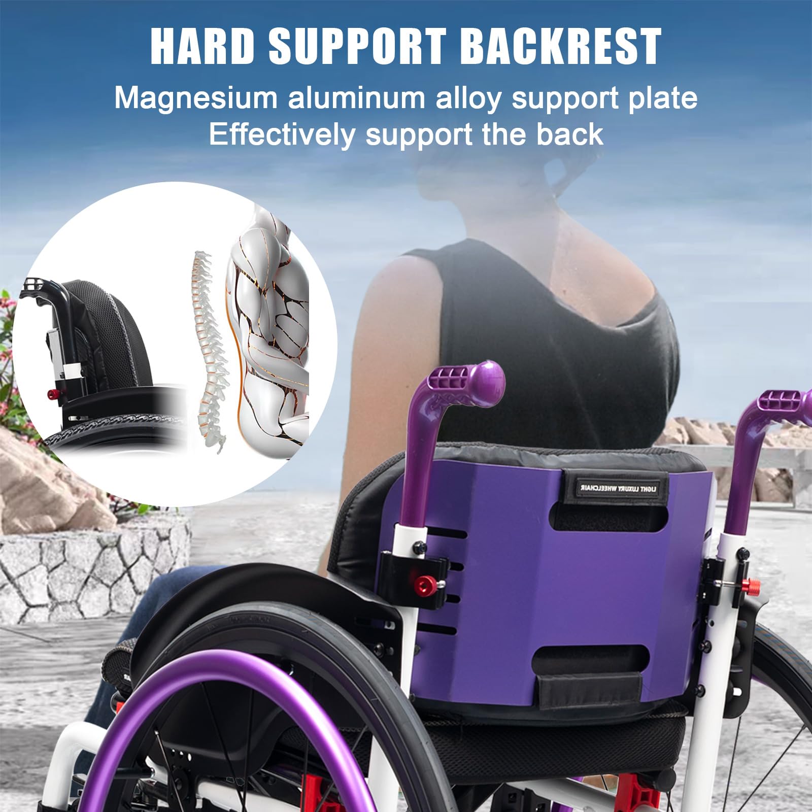Silla de Ruedas Deportiva Manual Plegable,Ultraligera de Aleación de Aluminio,Extracción con un botón, Silla de Ruedas de tránsito,Sillas De Ruedas Autopropulsadas(Seat Width 42cm/16.5in,B)