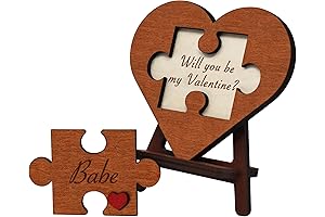 Will You Be My Valentine Puzzle Piece - Engraved Handmade Valentine's Cards for Her Him