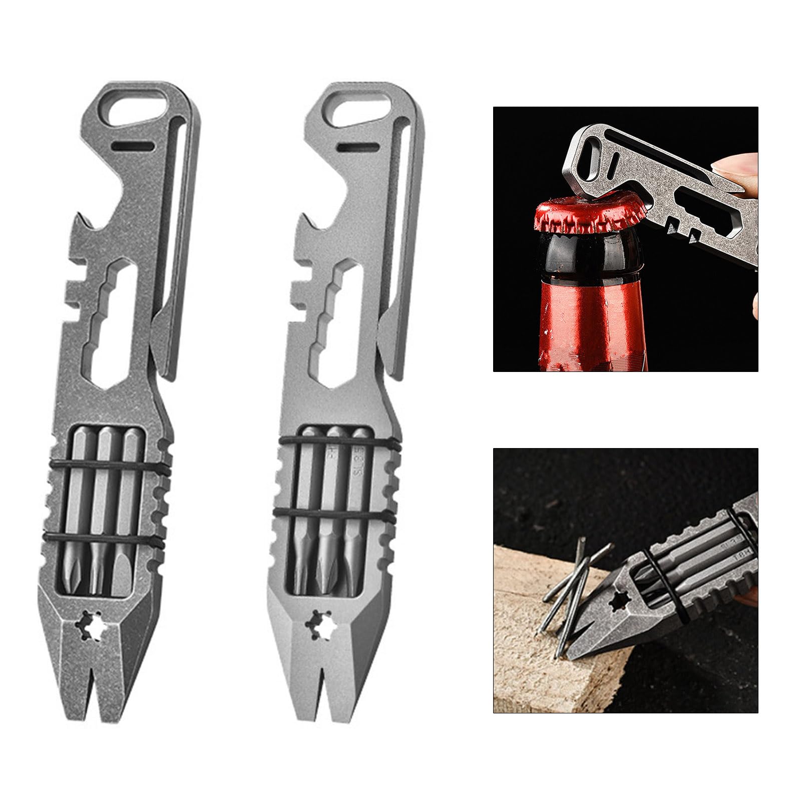 Herramienta de metal multifunción, diseño compacto de 10,7 cm con abridor de botellas y destornillador para ciclismo al aire libre y uso diario