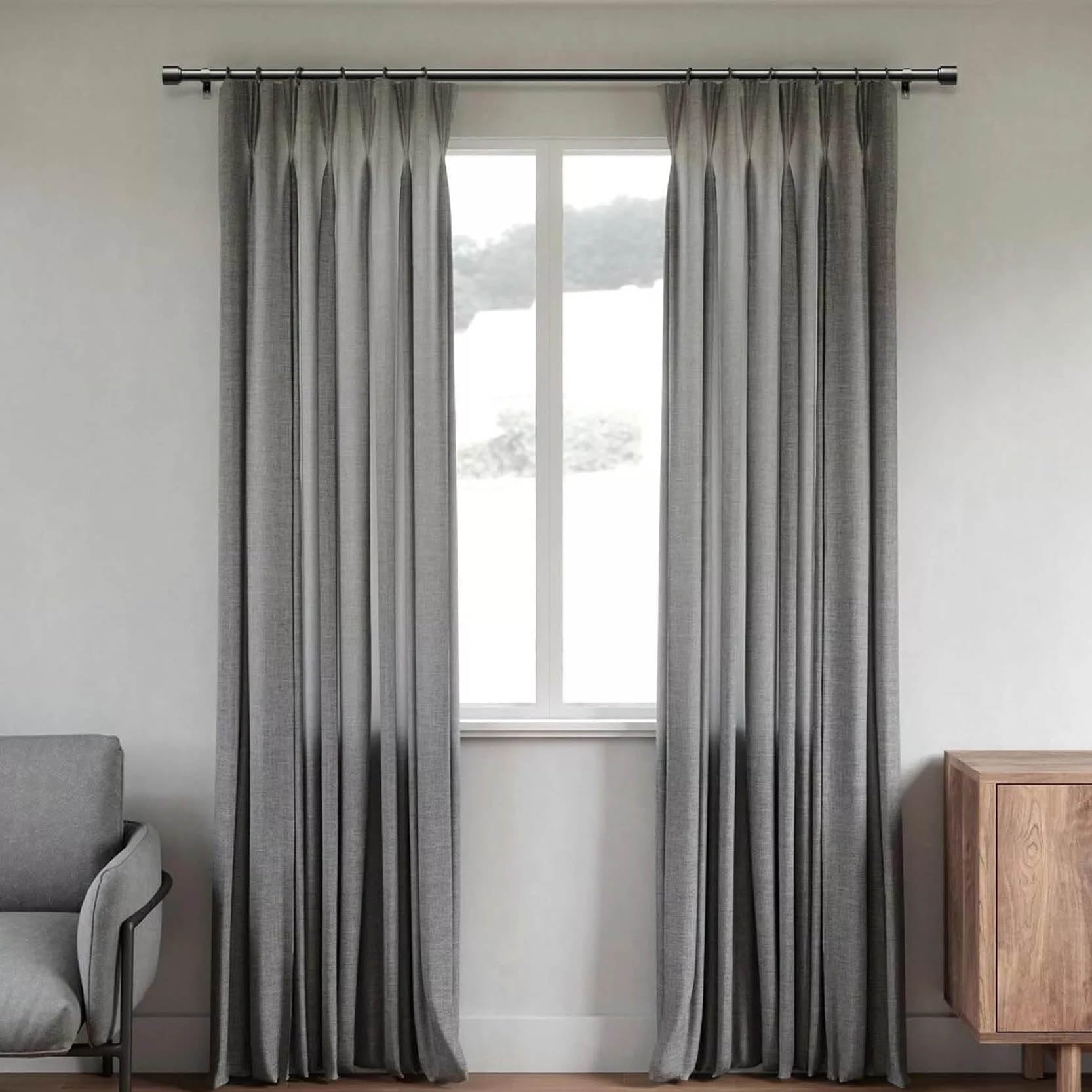 Schwarze Gardinenstangen, Verdunkelungs Gardinenstange für Schlafzimmer, Spleißen Fenstervorhangstangen, Kleiderstange für Wohnzimmer, Dekorative Einzelstange mit Endstück(Size:28-48in)