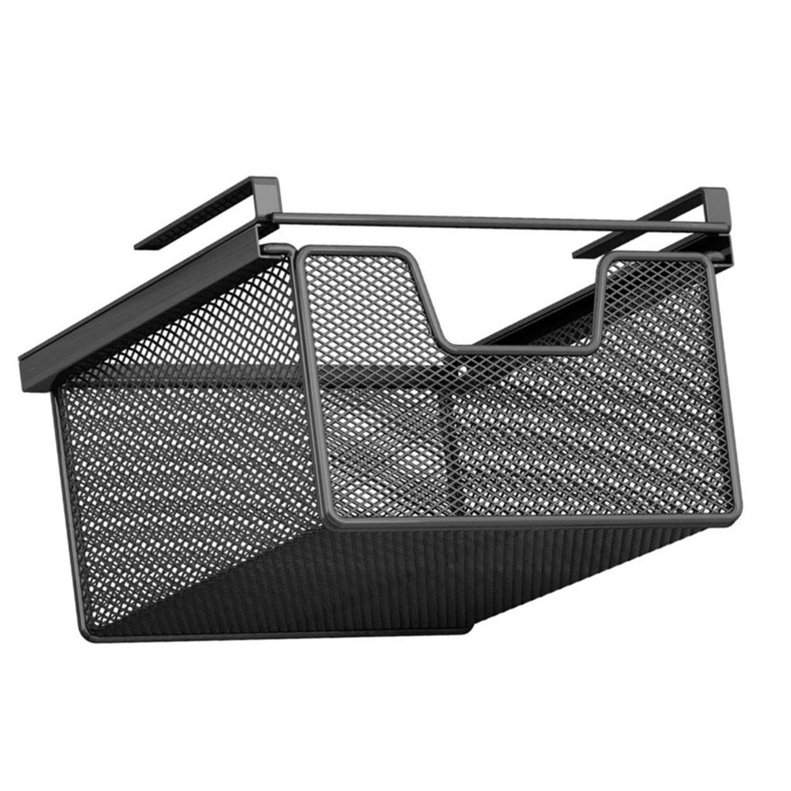 Milageto Panier de Rangement Coulissant sous Étagère, Tiroir Suspendu Multifonctionnel, Tiroir de Rangement en Acier pour Maison, Bureau et Cuisine, Longueur 46 Cm
