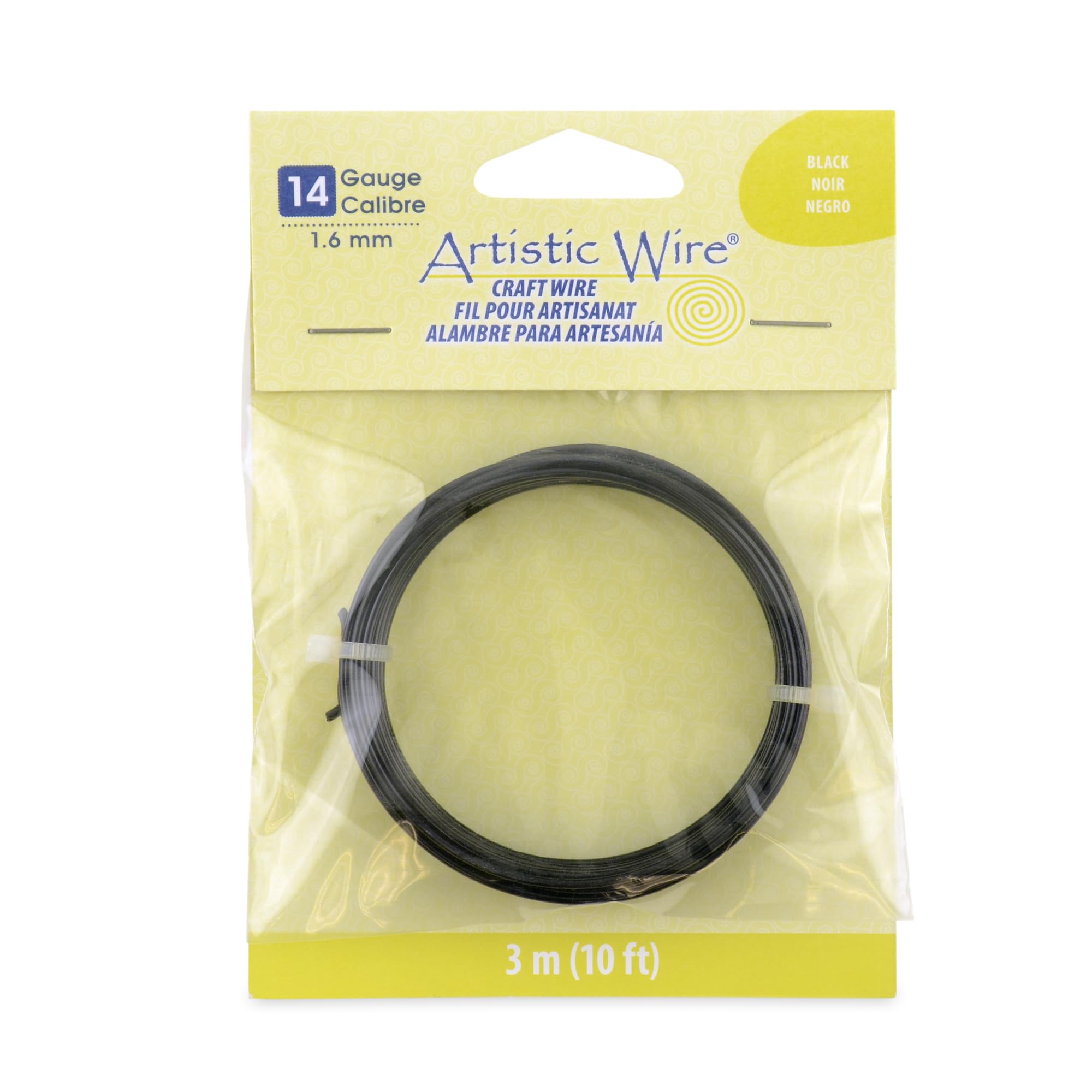 Artistic Wire, 14 Gauge Tarnish Resistant Colored Copper Craft Wire, Black, 10 ft