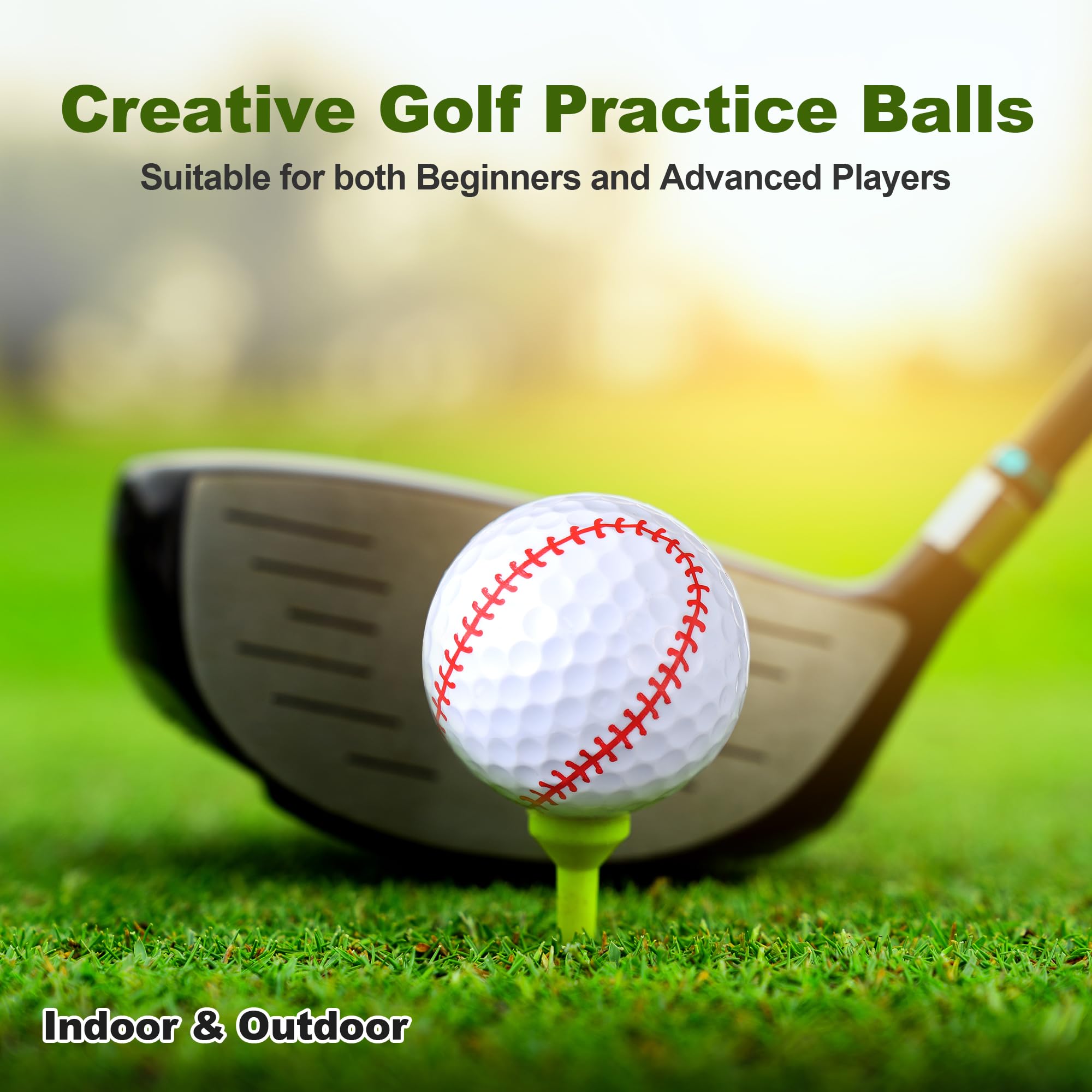 Bolas de Golf Divertidas con Cubierta de Resina y Núcleo de Goma, Regalos para Golfistas