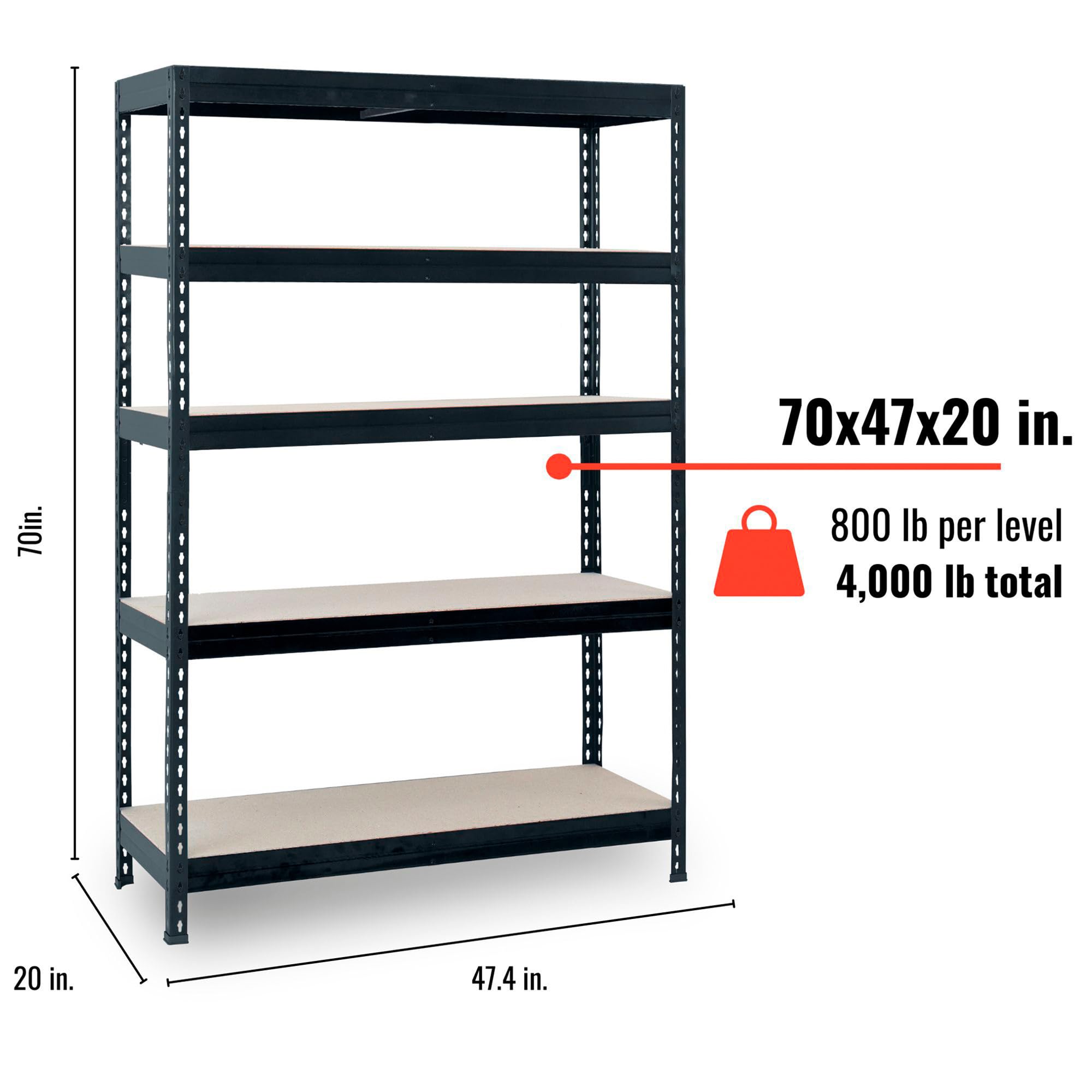 Global Industrial Closed Steel Shelf with 6 Shelves, 36