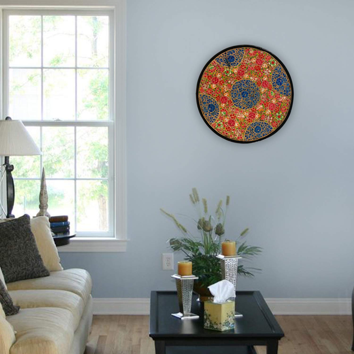 India Meets India Handicraft Papier Mache Wall Art, Wall Plate, Wall Décor, 10.5