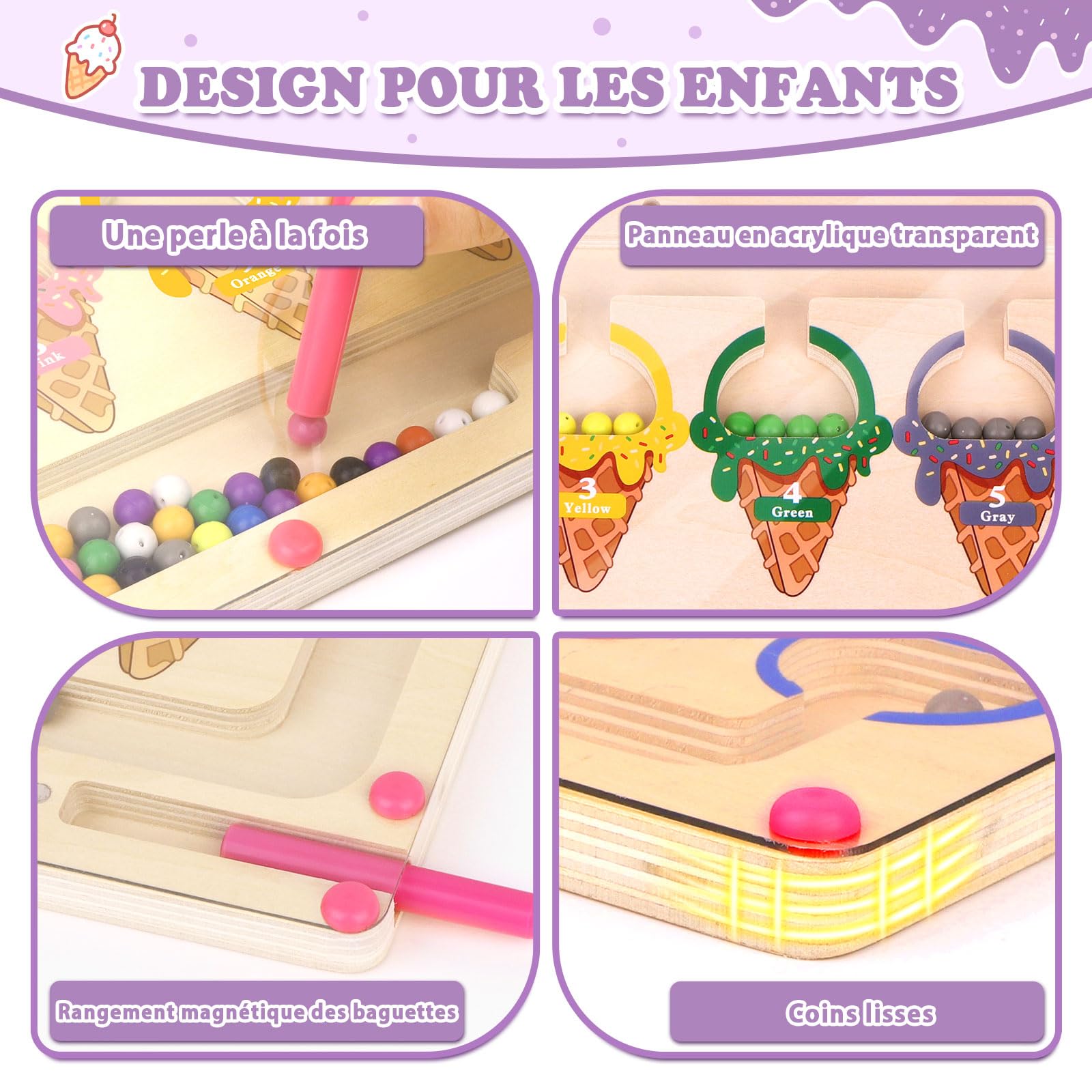 Cadeau Jouet Jeux Fille 3 4 ans Jouets Montessori Enfants Labyrinthe Magnétique de Couleurs Et De Chiffres Jouets de Triage des Couleurs Jeux Jeu Jouet Cadeau Enfant Educatif Montessori 3 4 ans