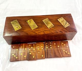 Imported Indian Hand Made Copper-Inlaid Domino (Brass studded wood)