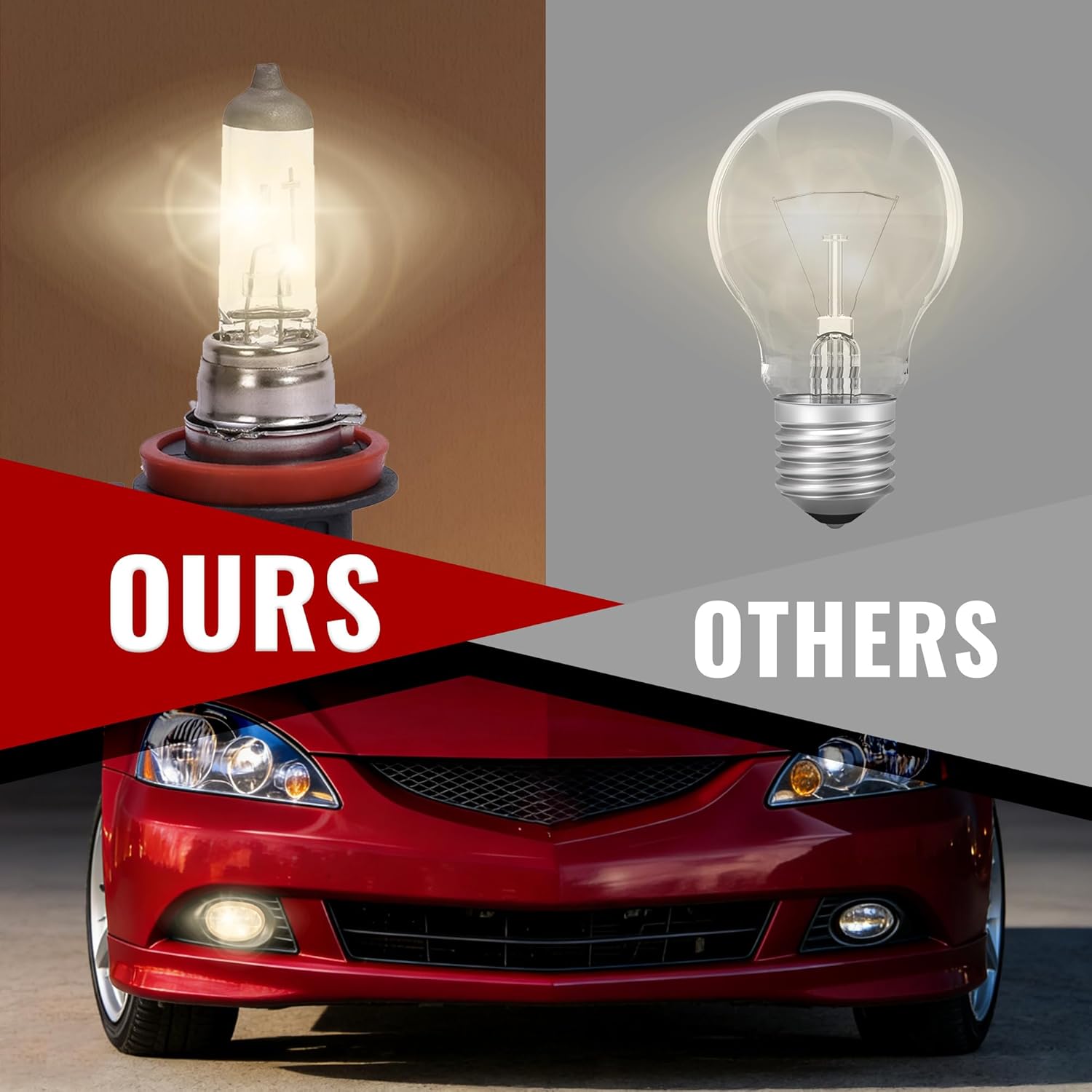 HECASA Pair Fog Lights Compatible with 2006-2008 Acura TSX Front Bumper Fog Light Lamp Clear Lens Replacement for 33951SECA01 33901SECA01 AC2594100 AC2595100