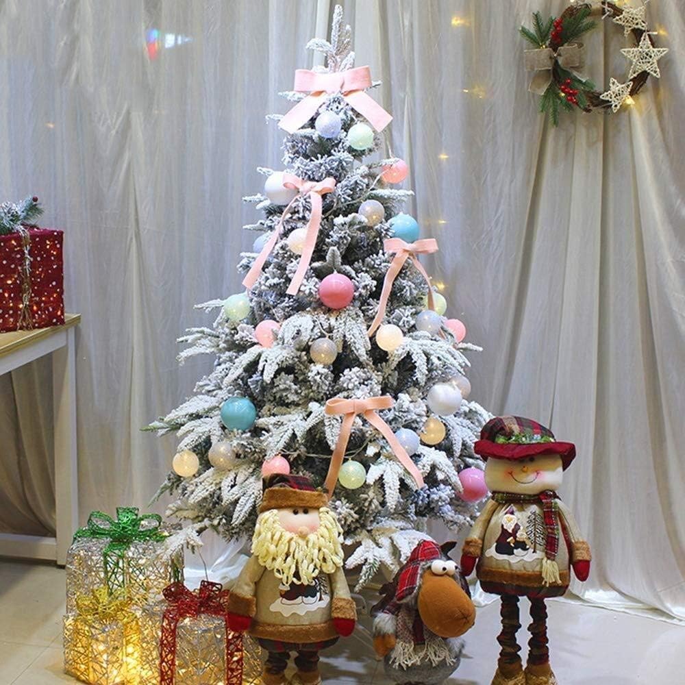 Árbol de Navidad Artificial Material PVC Soporte de Metal 150/180/210/240cm (Nevado, 150CM)