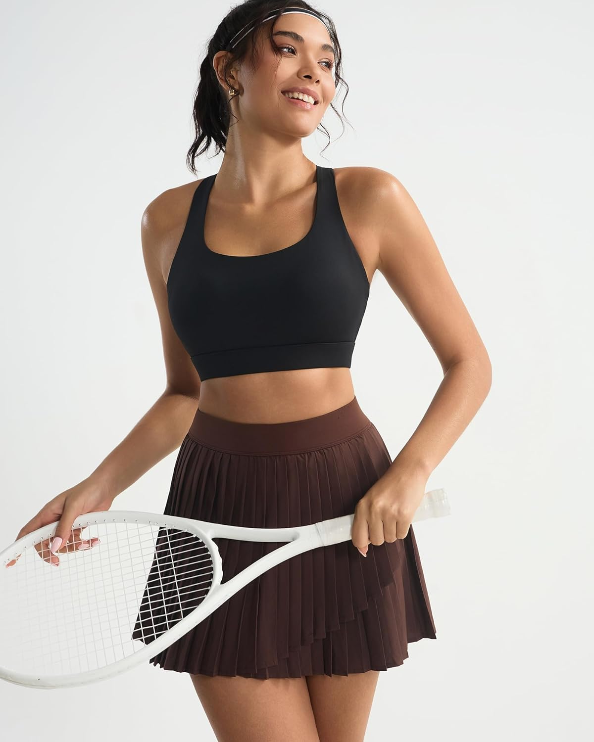 RUNNING GIRL Sports Bra for Women,Strappy Running Criss-Cross Back High Impact Sports Bra with Sewn in Pads - Image 3