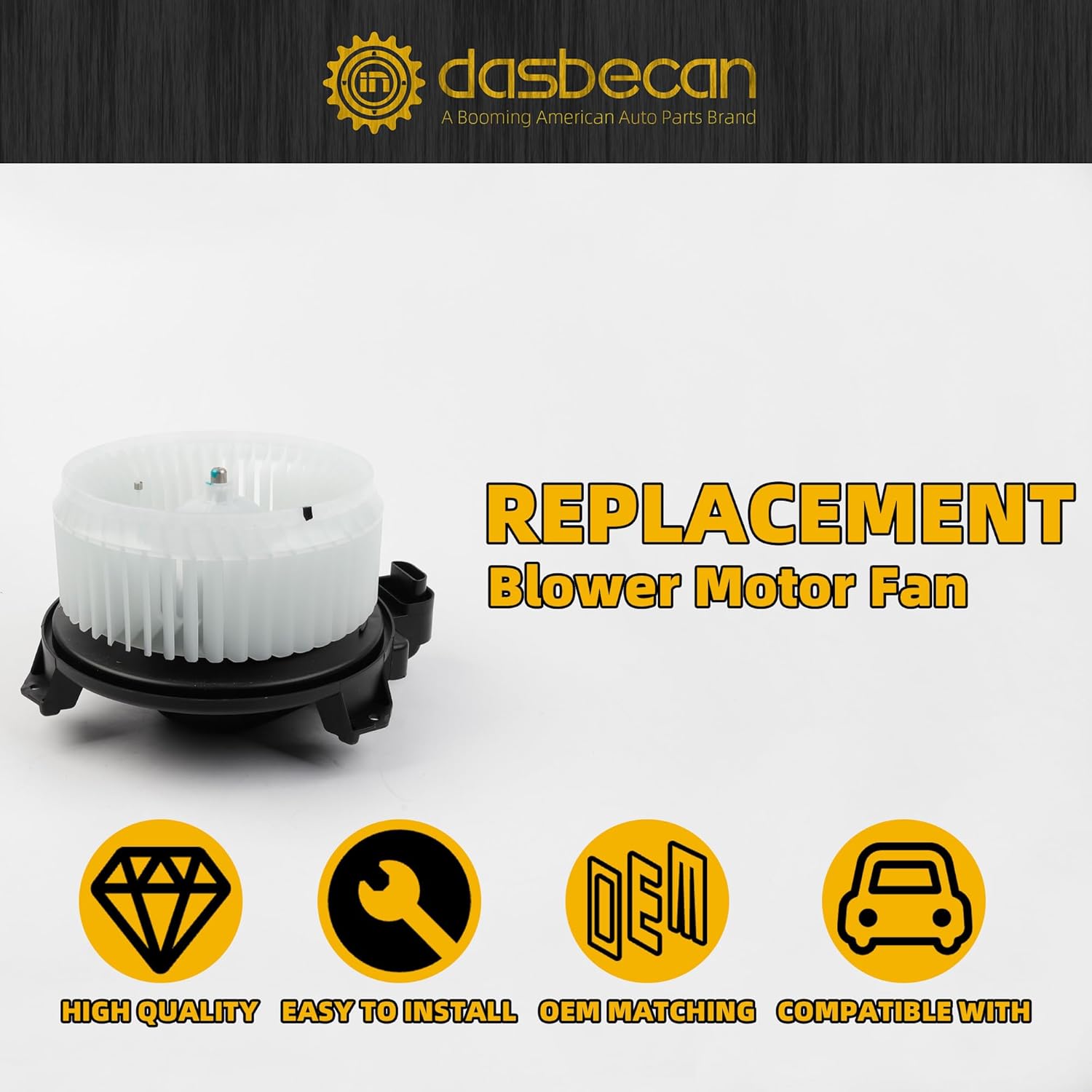 Dasbecan Heater Blower Motor Compatible with 2014-2018 Dodge Ram 1500 2014-2017 Jeep Wrangler 2018 Jeep Wrangler JK Blower Fan Assembly Replace#700308 68232369AA 68214892AB 75025 PM4104