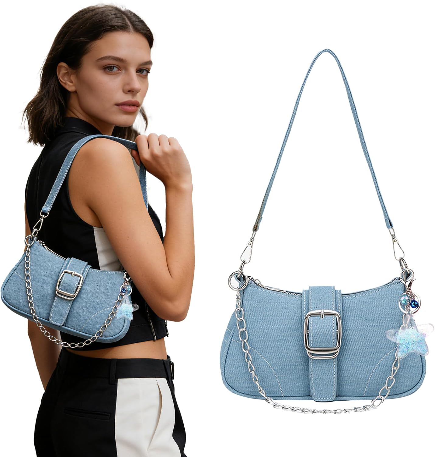 Y2k Purses for Women,Cute Purse of Y2k Accessories,Emo Purse Goth Punk Style Bag,Cute Shoulder Hand Bag for Women - Image 2