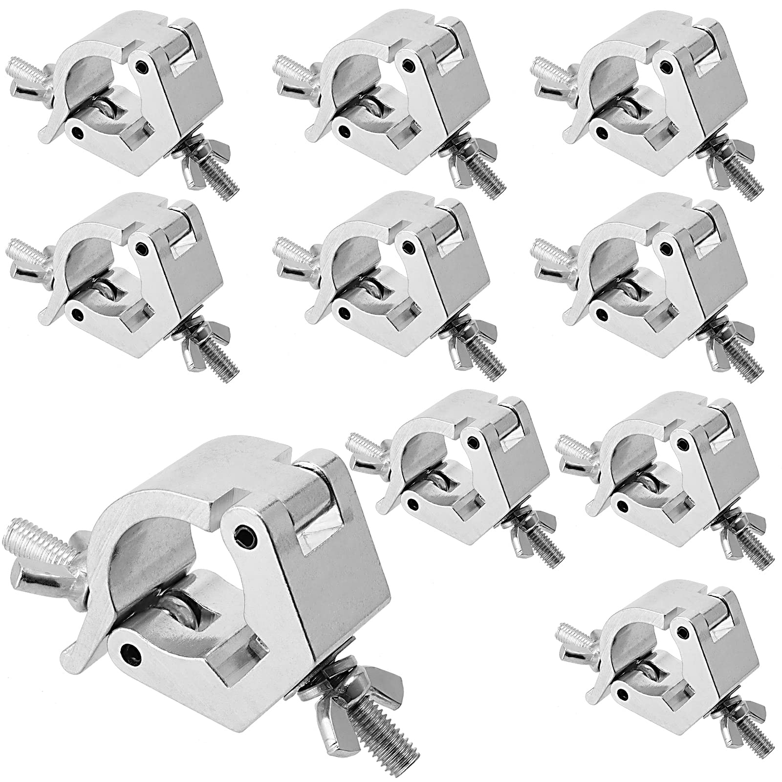 10-Pack STMIDVG Stage Light Clamp Hooks For DJ Lights, Par Spots & Moving Heads - Fits 1.18\" To 2\" Truss Poles