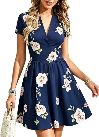 oxiuly Womens Summer Casual Beach Holiday Mini Dresses Sunday Vacation Sprorts Style Cocktail Party Dress with Pockets S051