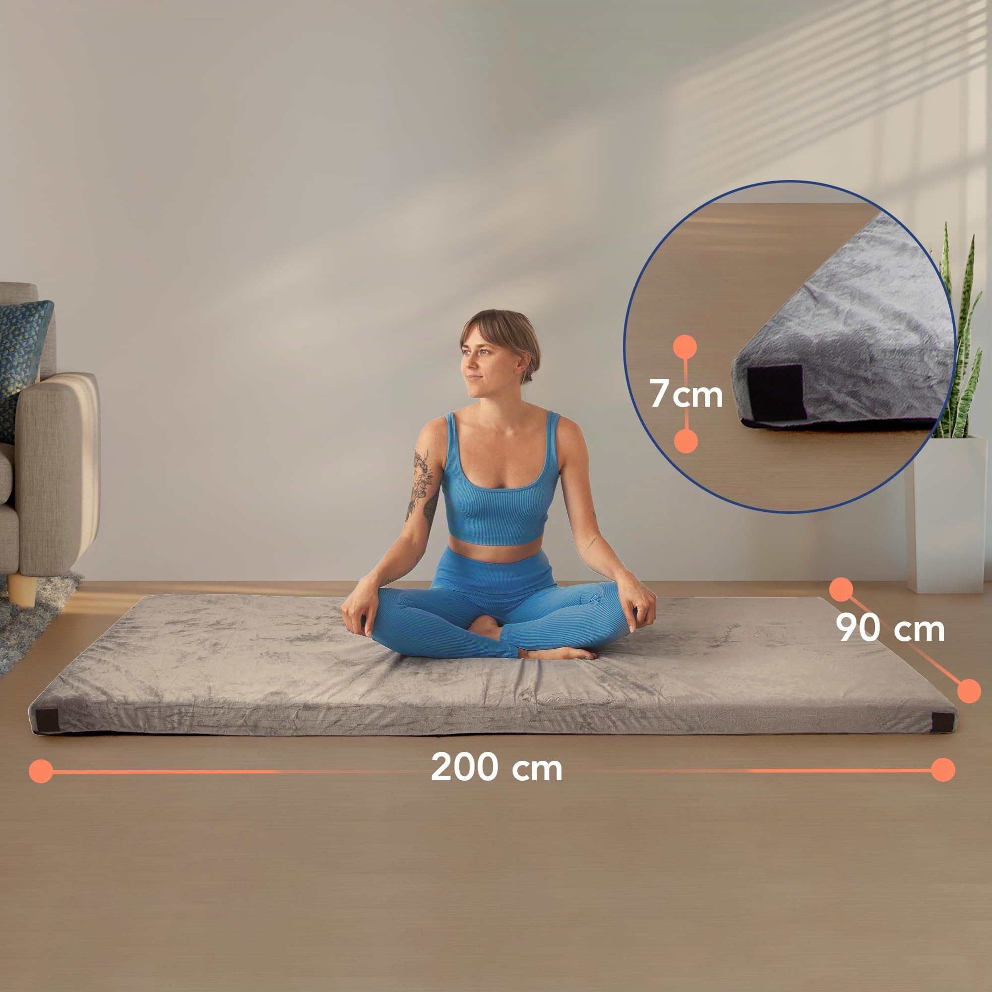 MKS Colchón portátil de camping | Colchón de espuma viscoelástica para camping | Colchón de suelo ligero | Esterilla para dormir con revestimiento impermeable | Colchón para dormir | Colchoneta