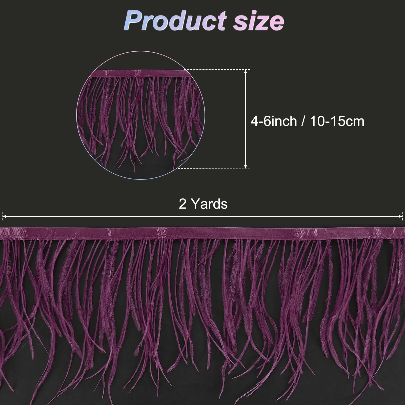 M METERXITY Ostrich Feather Trim Fringe - Image 3