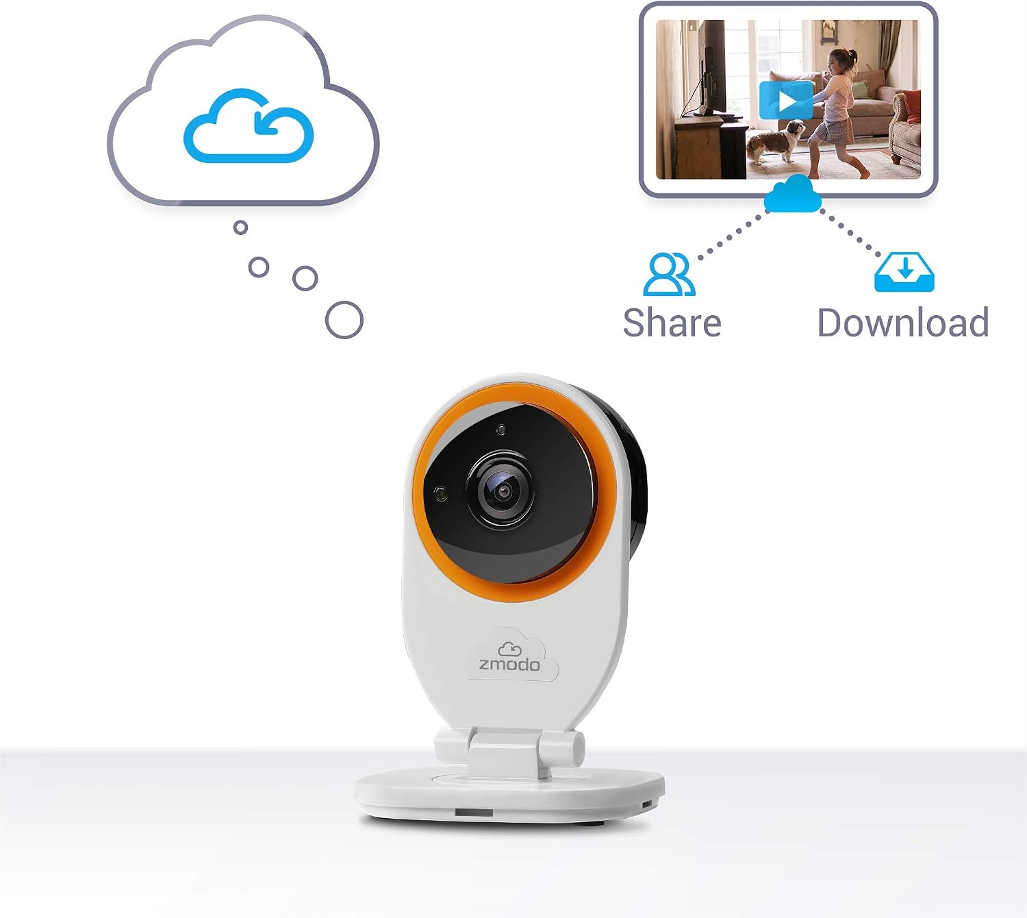 Zmodo EZCam 720p HD IP Camera, Wi-Fi Home Security Surveillance Camera System with Night Vision, Motion Alert, Remote Monitor, Cloud Service Available - Work with Alexa (2 Pack)