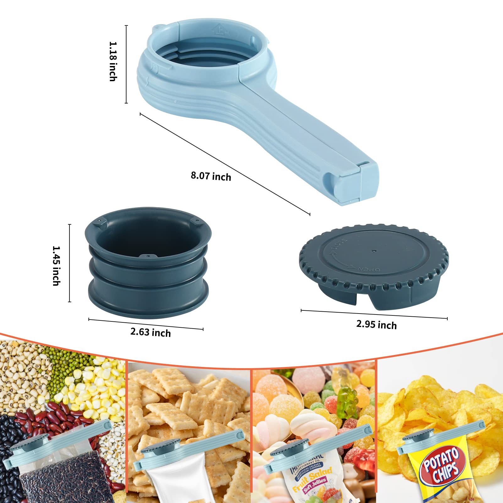 flour bag clip with spout