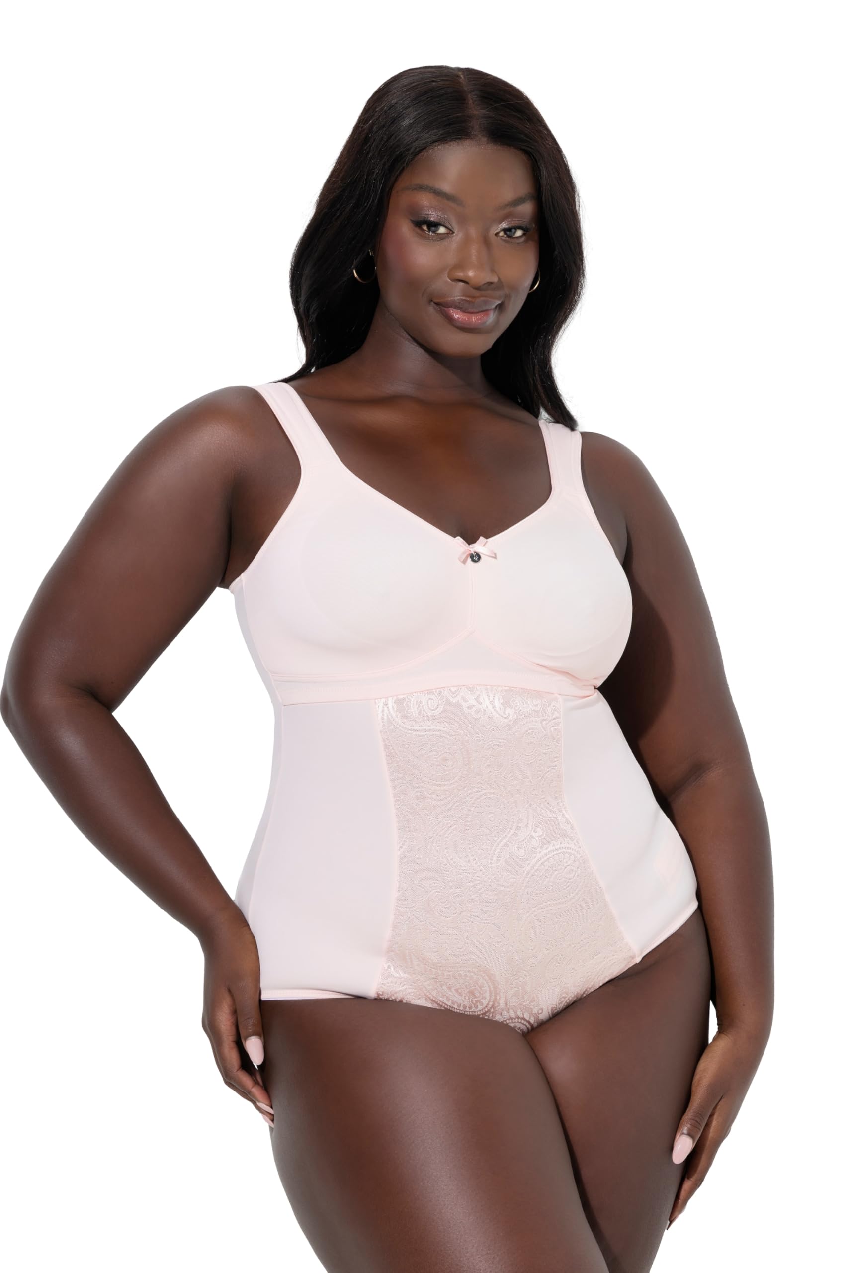 Ulla Popken Damen große Größen Übergrößen Plus Size Shaping-Body, Spitze, bügellos, Träger verstellbar 809600