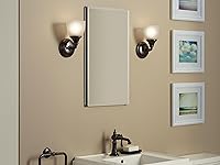 Vista 2 de Kohler CB-CLC1526FS Espejo Botiquín de Baño sin Marco, Puerta Individual, Marco Rectangular con Borde Biselado, Espejo de Gabinete de Baño, Estantes