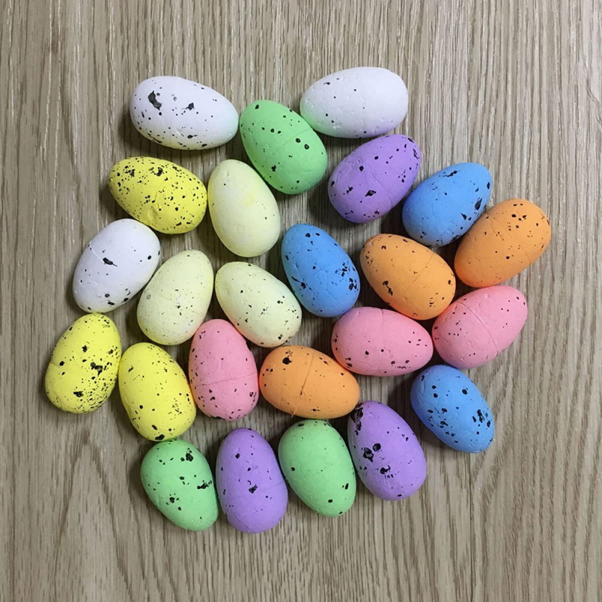 200 Uova Di Pasqua In Gommapiuma 6 Colori – Mini Uova Con Venature Dorate, Per Decorazioni, Cacce E Centrotavola (rosa, Grigio, Giallo, Azzurro, Verde, Bianco)