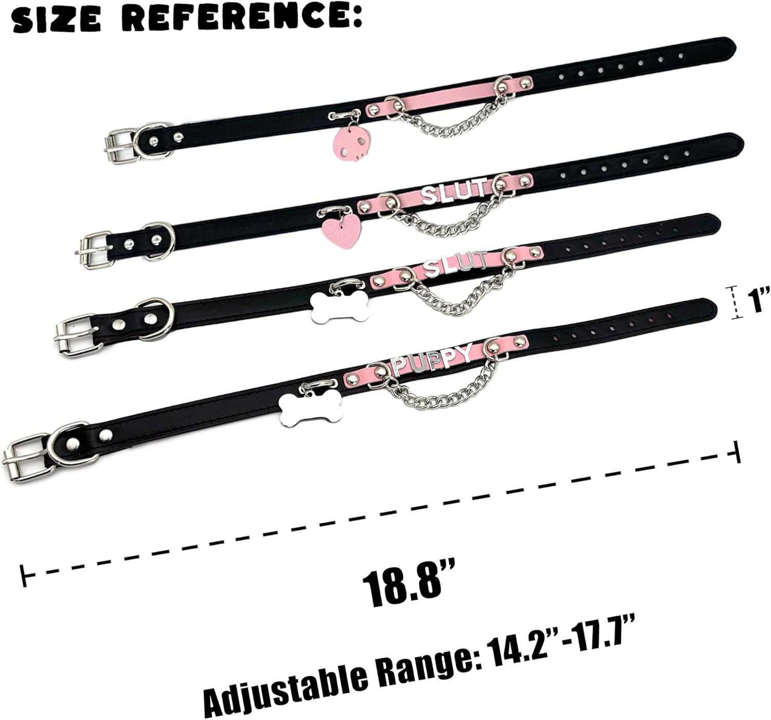 Leather Choker Collar Necklace For Women,Cute Skull Gothic Punk Rock Choker Necklace Collars - Image 5