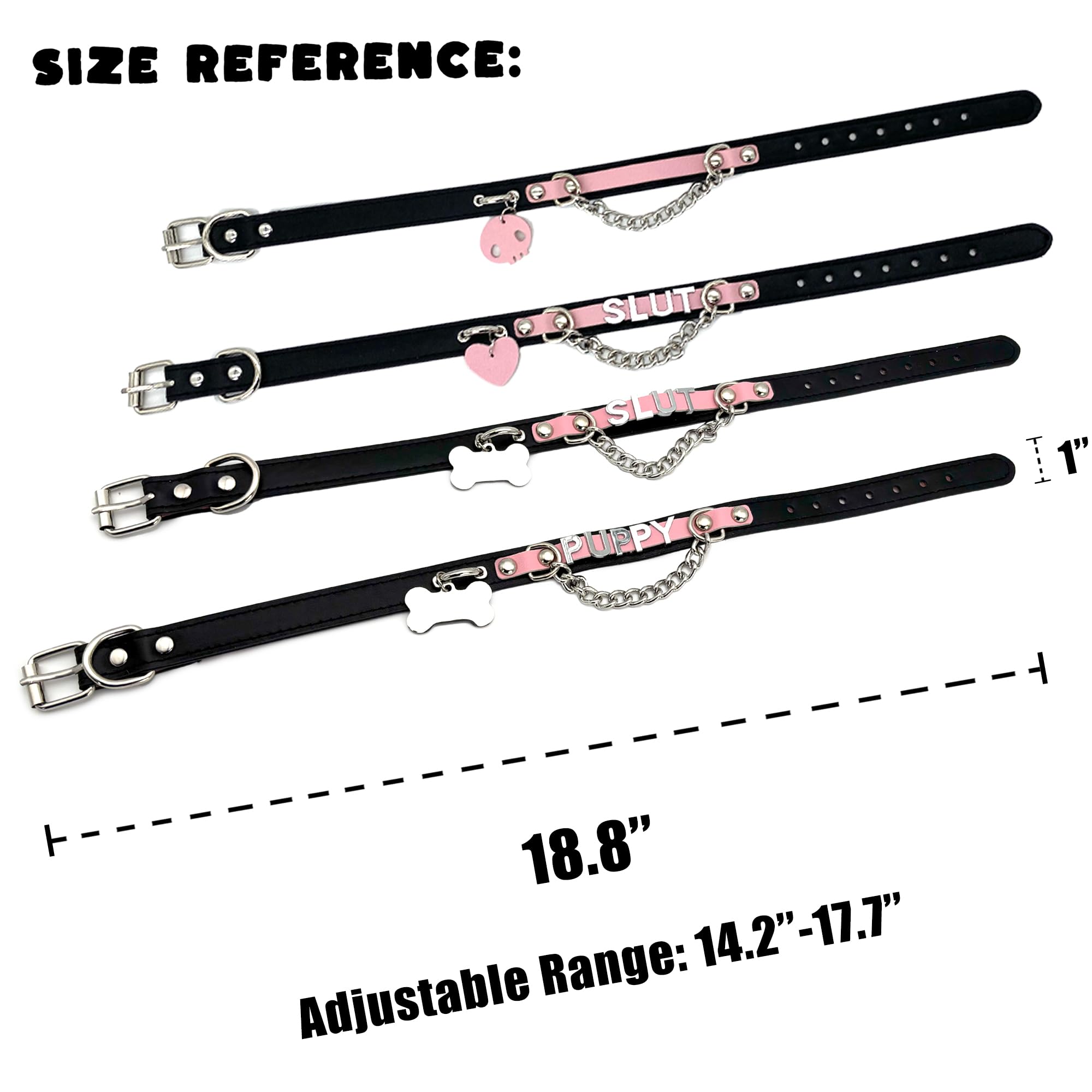 Leather Choker Collar Necklace For Women,Cute Skull Gothic Punk Rock Choker Necklace Collars