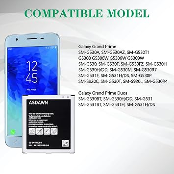 ASDAWN Battery Replacement for Samsung Galaxy J3, G530 Battery for Galaxy On5/ Galaxy Grand Prime SM-G530/ Galaxy J3 J327A J327P J320V J320A J320F J320P EB-BG530BBE EB-BG530BBC EB-BG530CBU
