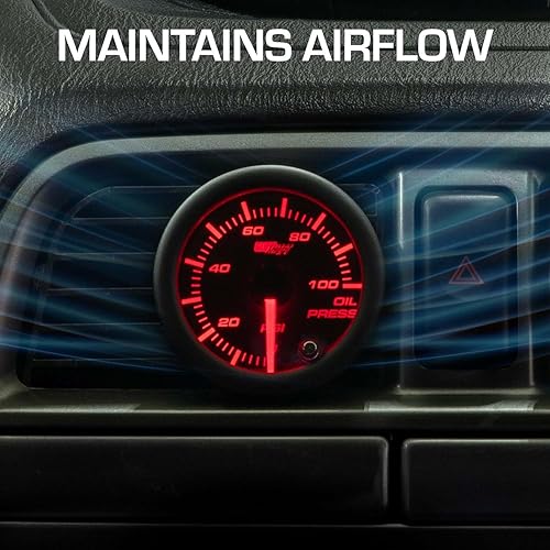 Miniatura 3 de GlowShift 2 cápsulas negras de ventilación de un solo calibre compatibles con Subaru Impreza WRX STI 2002-2004 – Plástico ABS – Soportes (2)