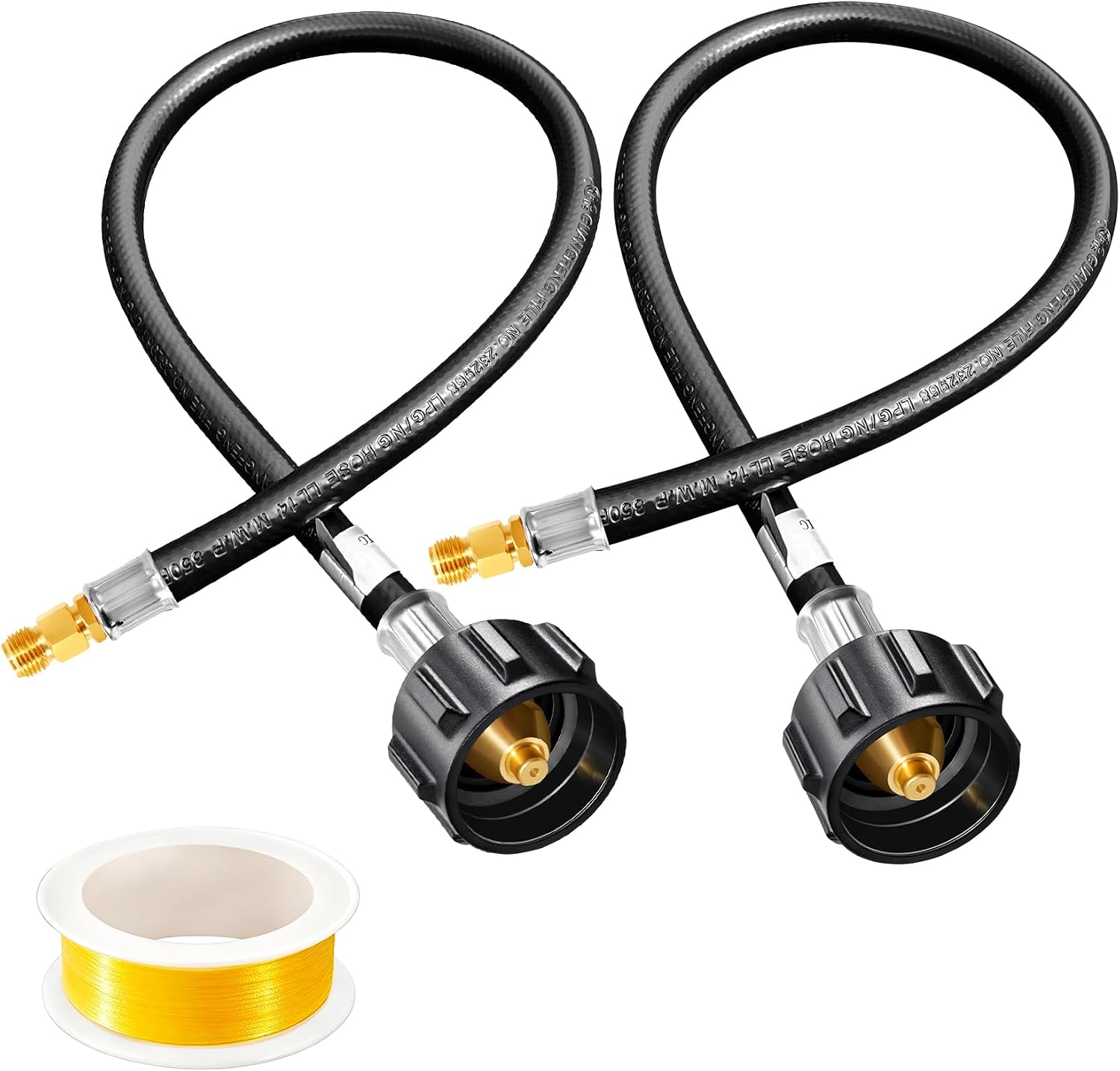 12 inch RV Propane Hose Connect to 2-Stage Auto Changeover Regulator for RVs, Campers & Trailers (2 pcs)