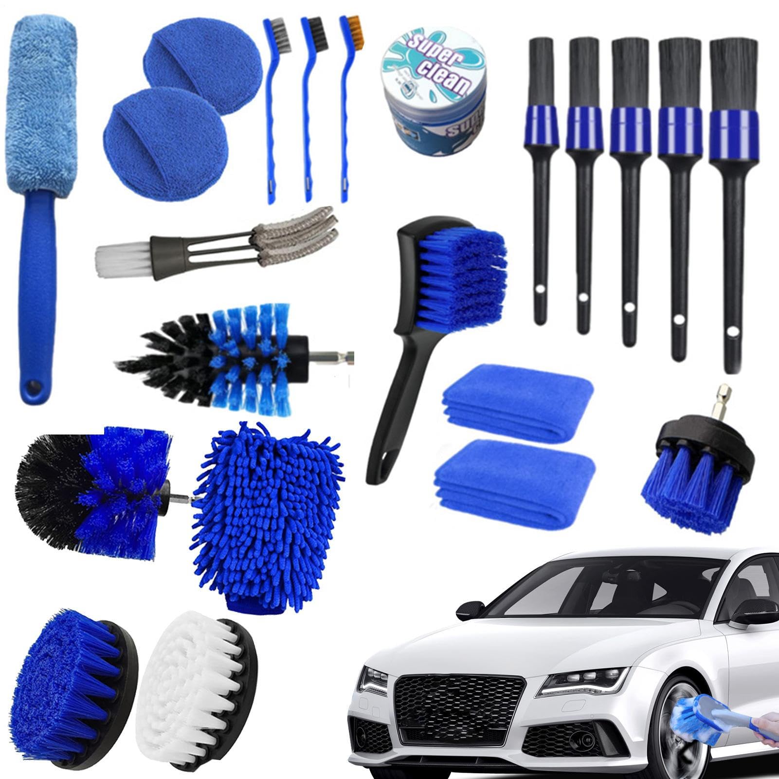 Kit di pulizia degli interni 'auto, kit di pulizia del lavaggio automatico | Strumento detergente per il parabrezza per la pulizia 'esterno interno automobilistico, motori