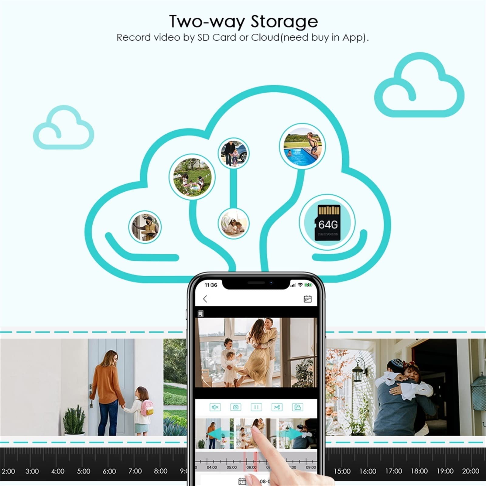 Telecamera Esterno 8MP 4K Wireless IP Camera 5MP Outdoor Cloud PTZ Speed ​​Dome Camera iCSee App 1080P 3MP HD AI Auto Tracking CCTV Sorveglianza(1080P NO SD Card)