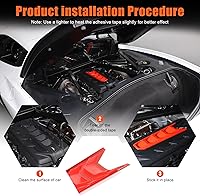 Vista 2 de TOYCIDFG Cubierta de ventilación para panel de cubierta de motor compatible con Chevrolet C8 Corvette Stingray Z06 2020-2025 accesorios de Rojo
