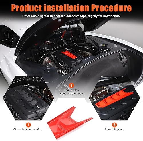 Miniatura 2 de TOYCIDFG Cubierta de ventilación para panel de cubierta de motor compatible con Chevrolet C8 Corvette Stingray Z06 2020-2025 accesorios de