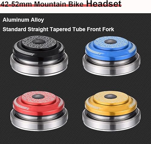 Miniatura 2 de Auriculares para bicicleta de montaña de 1.654-2.047 in de 1-18 pulgadas, MTB Road Bike Auriculares de doble rodamiento con tapa superior, accesorio