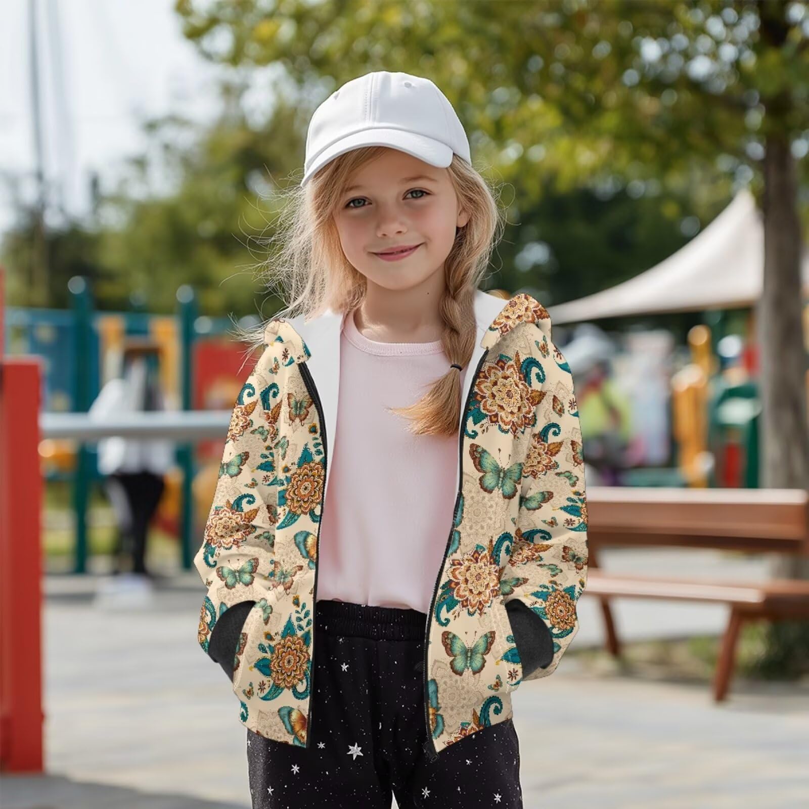 Xoenoiee Dziecięce bluzy z kapturem dla chłopców i dziewcząt kurtka zapinana na zamek z kieszenią nastolatki bluza z kapturem z długim rękawem 6-16 sweter top